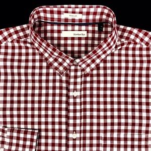 Hawker Rye Mens Red Gingham Button Front Regular